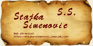Stajka Simenović vizit kartica